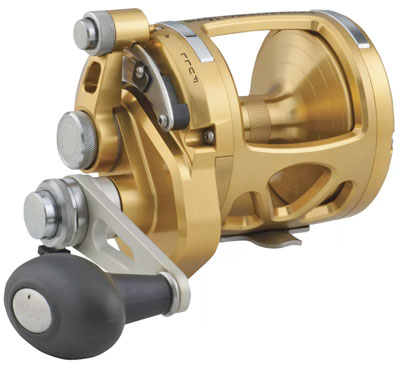 A PENN International VIS Gold Two-Speed Lever Drag Reel