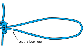 Converting a dropper loop into a snood