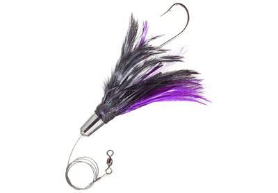 Examples of trolling feathers for saltwater fishing