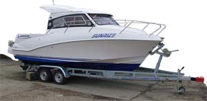 A well-matched boat and trailer. Choosing  too light a trailer for the boat it carries can be really dangerous...