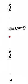 The simplest of all saltwater fishing rigs the flowing trace rig is used by boat anglers wishing to present their bait hard on the seabed.