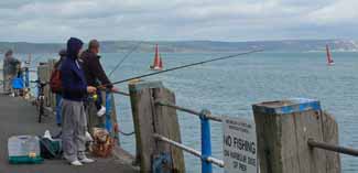 Pier fishing from Weymouth pier in the UK
